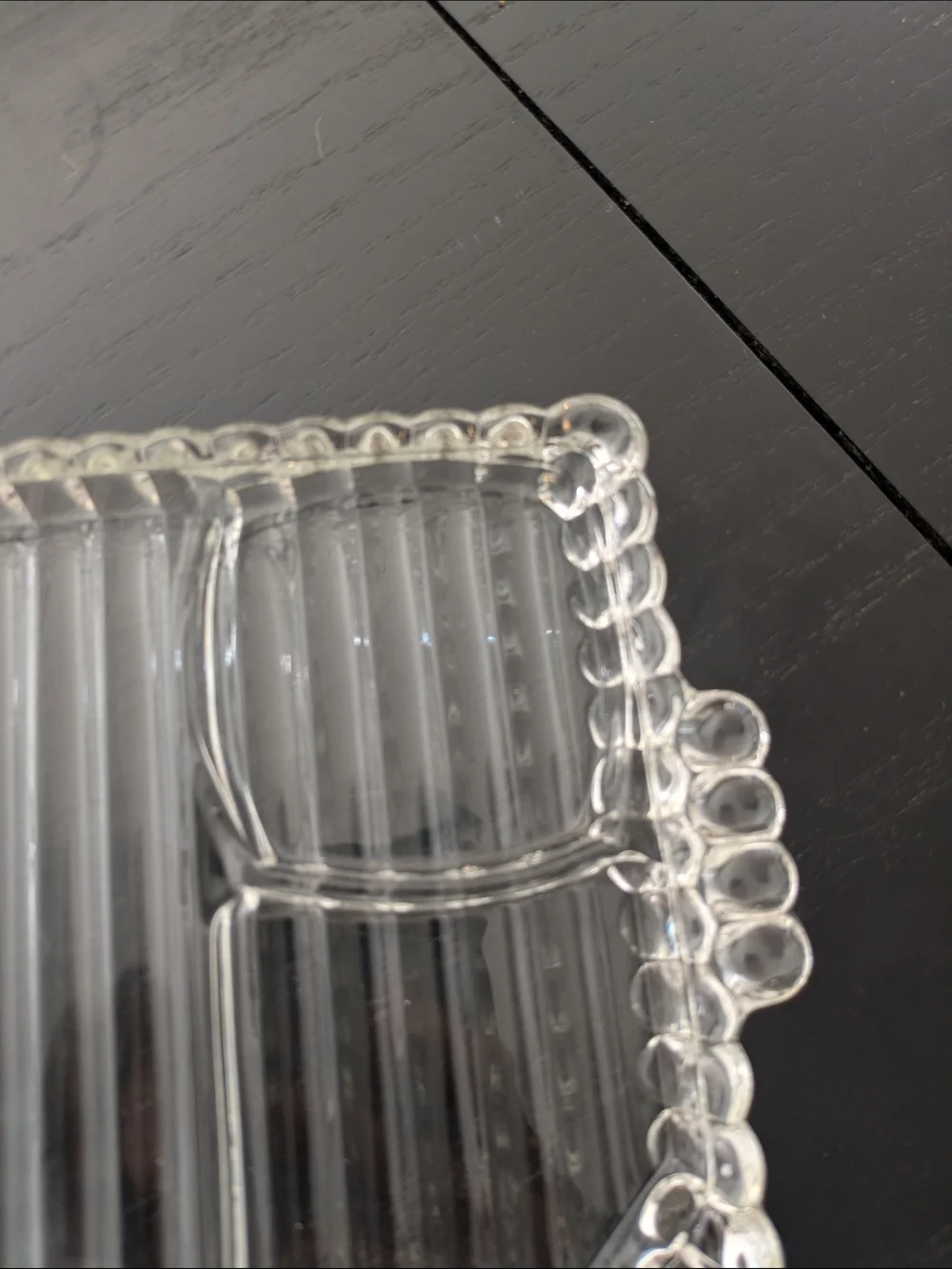 Vintage Orchard Crystal Hazel Atlas Divided Party Tray with Ash Tray - Set of 8